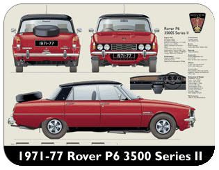 Rover P6 3500S (Series II) 1971-77 Place Mat, Medium
